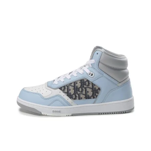 DIOR B27 Skateboard Shoes Men High-Top Light Blue