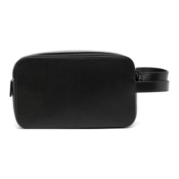 Mulberry Cow Leather Clutch Men's Black-1