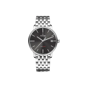 TITONI LINE1919 1919 Collection Mechanical Movement Men's Watches Watch 40mm Black Dial Steel Case Steel Strap