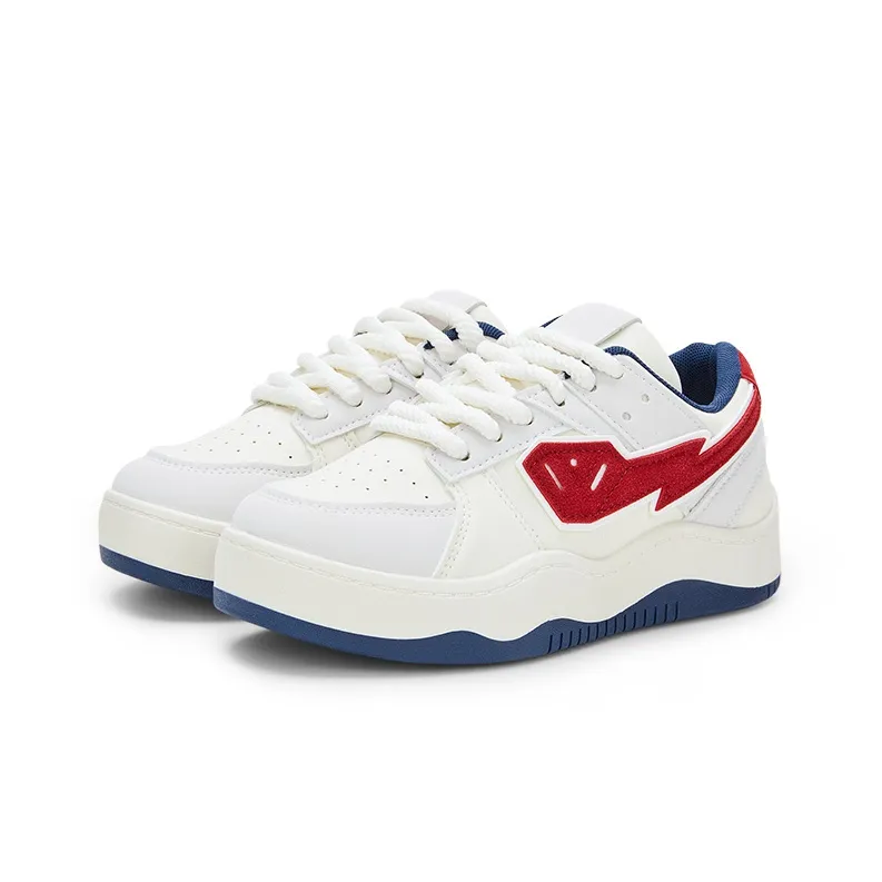 KARLIE KELLER Coverage Anti Slip And Wear Resistant Lightweight Breathable Low Top Skateboard Shoes Women's Red-2