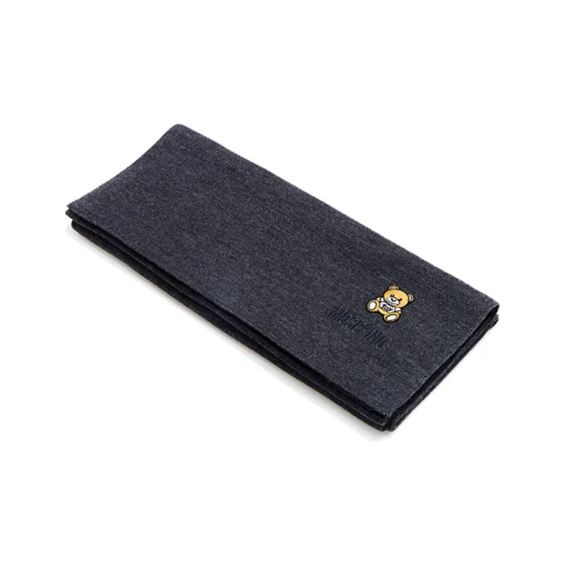 MOSCHINO Knit Scarves Unisex Dark Gray-3
