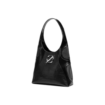 JELLYTOYBOY Artificial Leather Cow Leather Empty Mountain Tote Bag Shopping Bag Handbag Shoulder Bag Women's Black