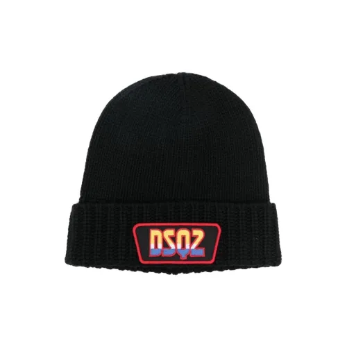 DSQUARED2 Logo-patch Ribbed-knit Beanie