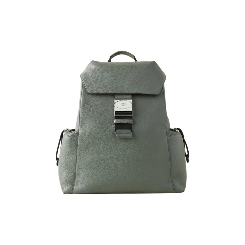 Mulberry Grained Leather Backpack Men's Green-0