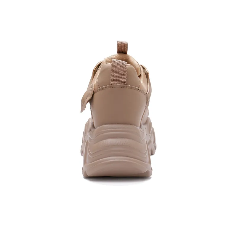 BAIJIHONG Slip Resistant, Abrasion Resistant, Lightweight, Height Increasing Low Top Chunky Sneakers 8cm Women's-5