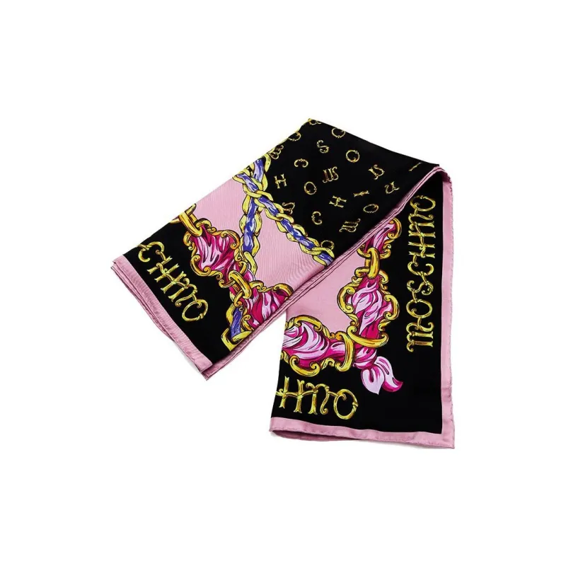 MOSCHINO Silk Scarves Women's Black-1