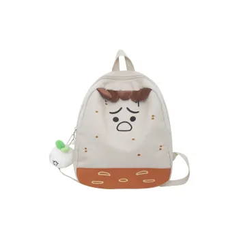 RUIPAI Nylon Canvas Bag Backpack Regular Unisex White/Black/Pink