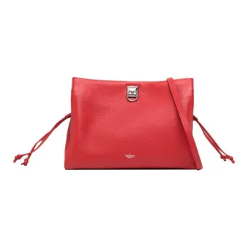 Mulberry Pebbled Textured Calfskin Shoulder Bag Crossbody Bag Women's Bright Red