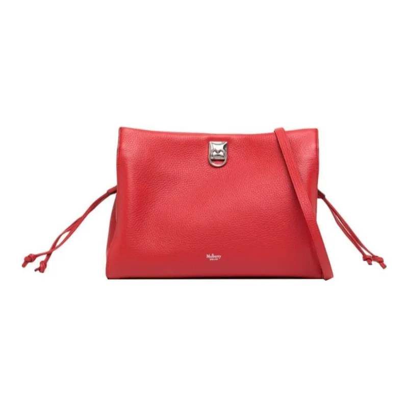 Mulberry Pebbled Textured Calfskin Shoulder Bag Crossbody Bag Women's Bright Red-0