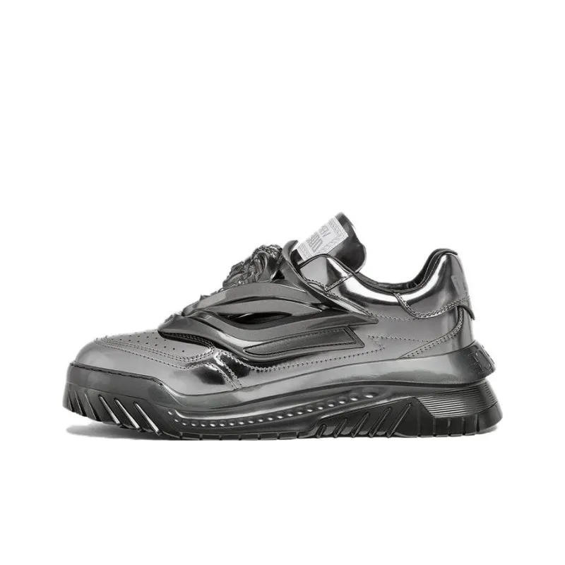 VERSACE Odissea Caged Rubber Medusa Sneaker Metallic Grey-0