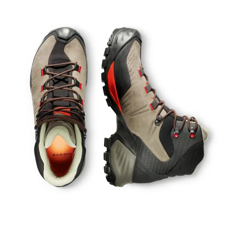 MAMMUT Water-Resistant Wear-Resistant Cushioning Short Hiking Boots Men's Black/Grey/Orange Multicolor-4
