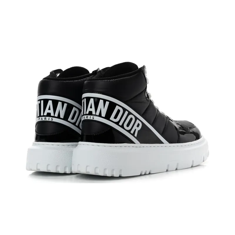 DIOR D Player High Top Stylish Skateboarding Shoes Women's Black-4