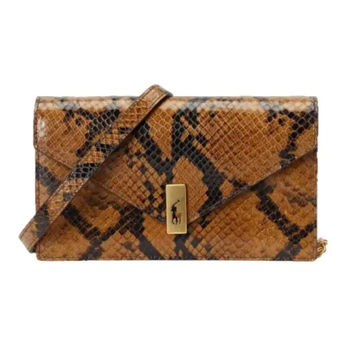 Polo Ralph Lauren Python-Embossed Calfskin Wallet Women's Brown