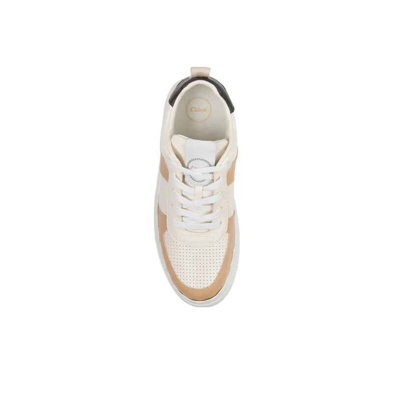 Chloe Anti Slip Wear Resistant Low Top Skateboard Shoes Women's Brown White-3