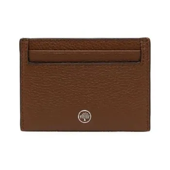 Mulberry Grained Cow Leather Card Holder Small Size Men's Brown