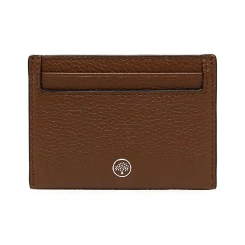 Mulberry Grained Cow Leather Card Holder Small Size Men's Brown-0