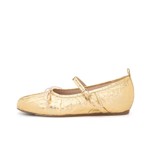 SIMONE ROCHA Laminated-leather Ballerina Shoes