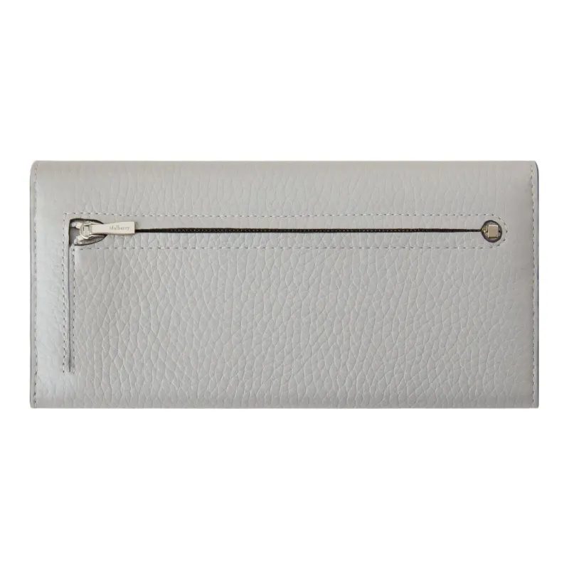 Mulberry Soft Cow Leather Leather Wallet Women's Light Gray-1