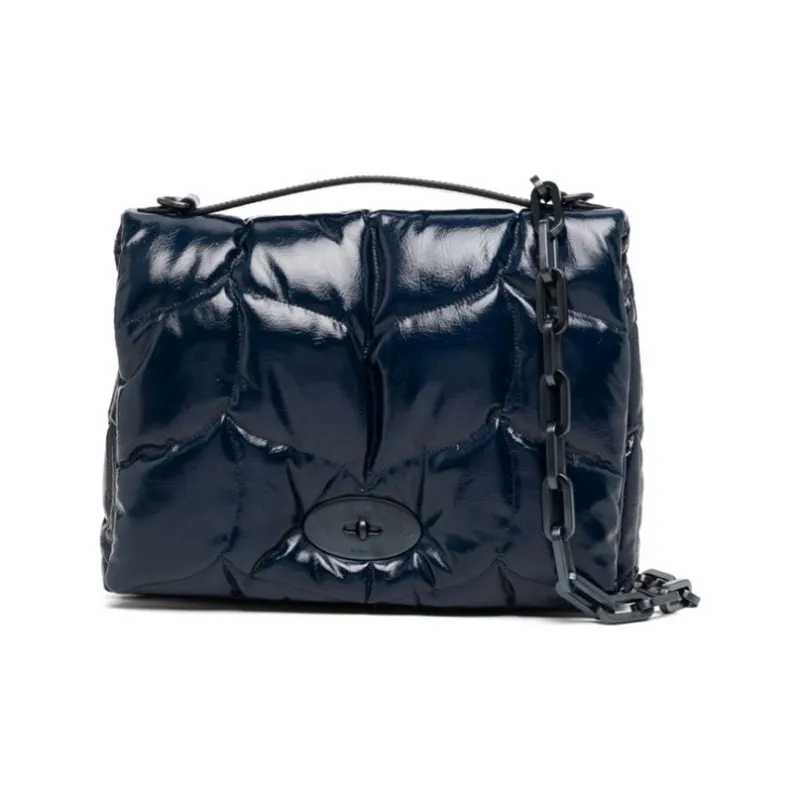 Mulberry Leather Crossbody Bag Shoulder Bag Women's Navy-0