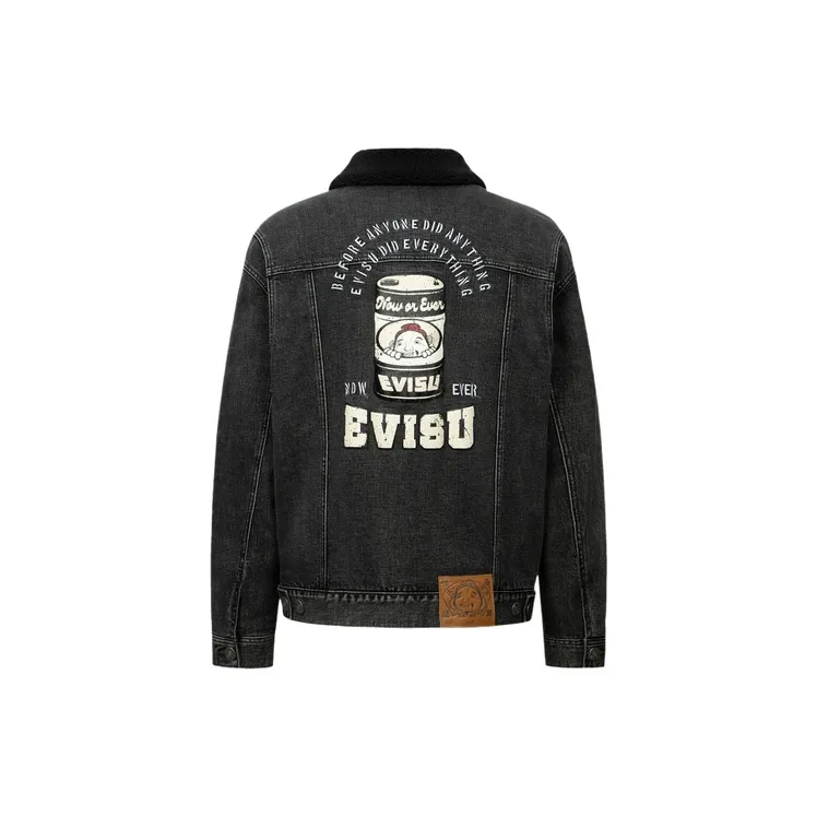 EVISU Denim Jackets Men Black-1