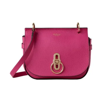 Mulberry Grained Leather Shoulder Bag Crossbody Bag Small Size Women's Pink