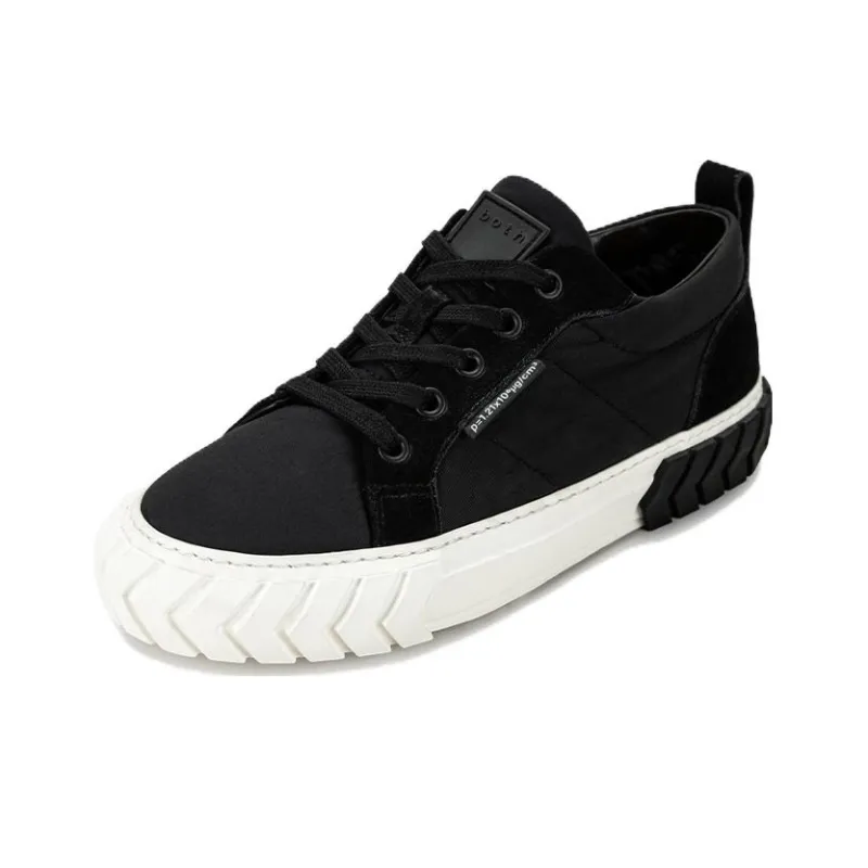Both Abrasion Resistant Low Top Skateboard Shoes Women's Black-2