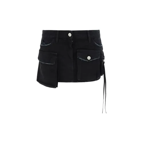 The Attico Fay Low-rise Denim Miniskirt