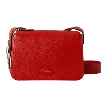 Mulberry Cow Leather Crossbody Bag Shoulder Bag Women's Red