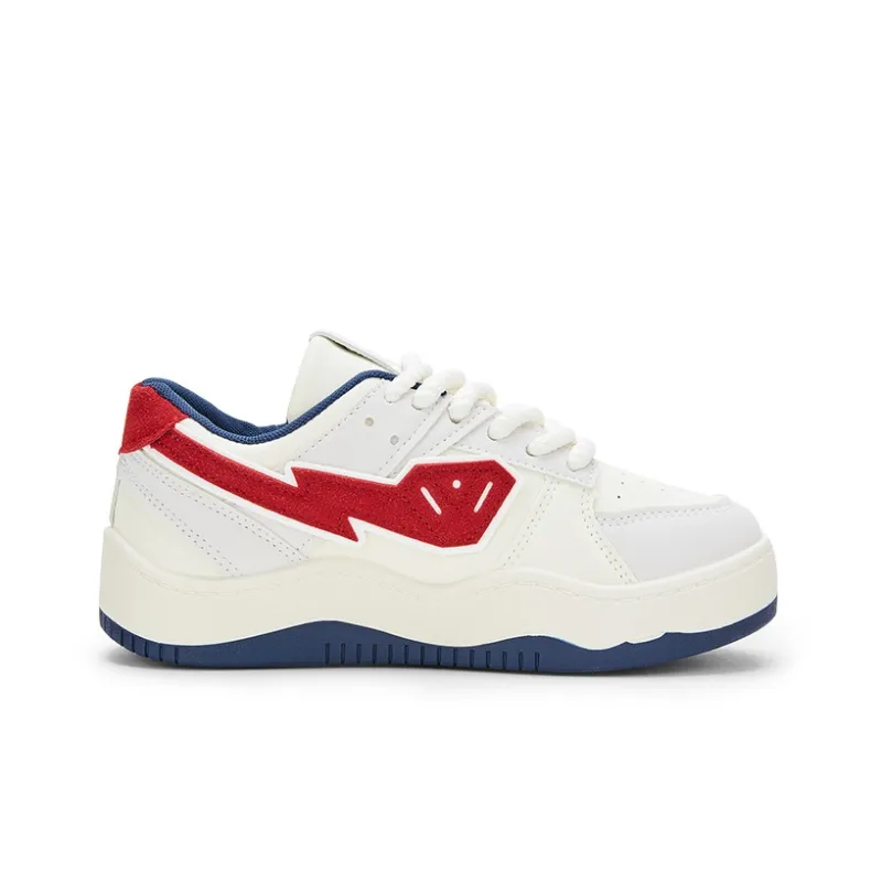 KARLIE KELLER Coverage Anti Slip And Wear Resistant Lightweight Breathable Low Top Skateboard Shoes Women's Red-1