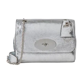 Mulberry Lily Calfskin Handbag Shoulder Bag Women's Silver