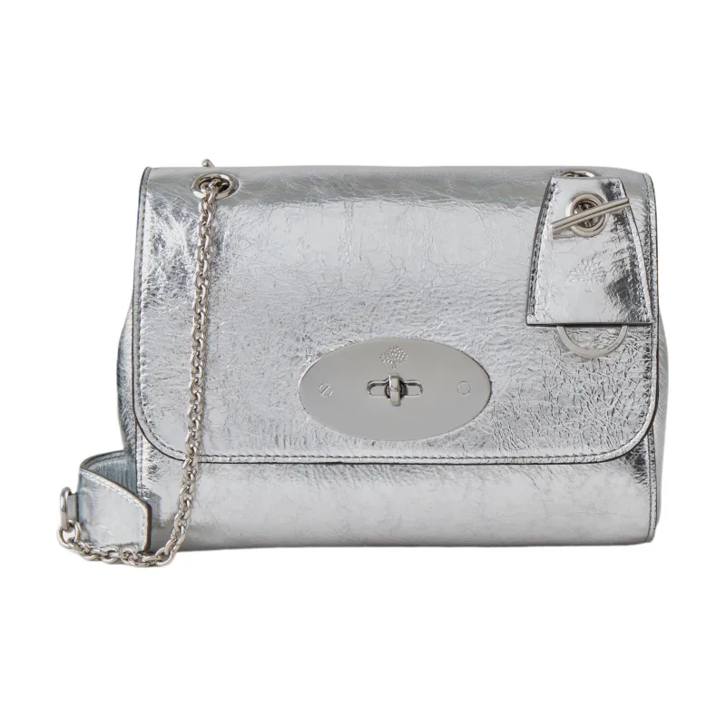 Mulberry Lily Calfskin Handbag Shoulder Bag Women's Silver-0
