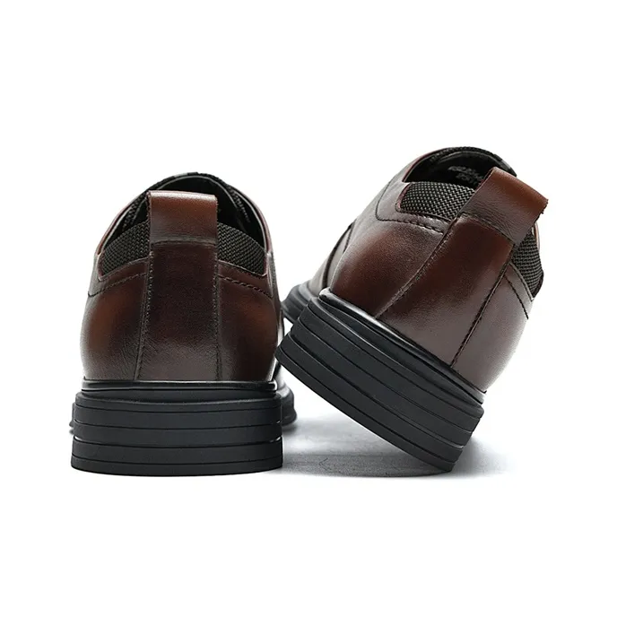 SEPTWOLVES Dress Shoes Men Low Top Black/Brown-5