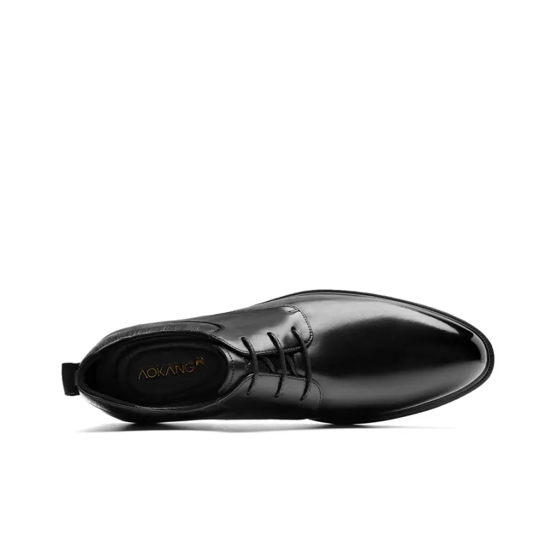 AOKANG Dress Shoes Men Low Top Black-4