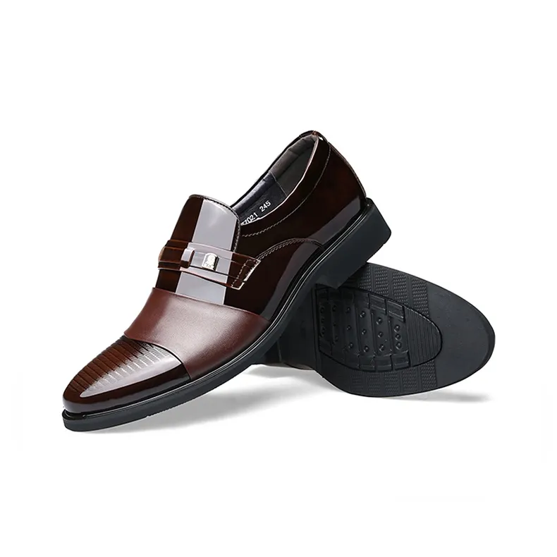 LAORENTOU Dress Shoes Men Low Top Brown/Black-3