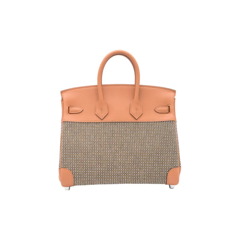 HERMES Birkin Canvas With Swift Leather Birkin Bag Handbags Women's Gold Brown-3