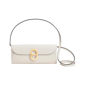 HERMES Maillon To Go Epsom Calfskin Pig Nose Bag Wallet Regular Women's M4 Gris Pale Light Gray
