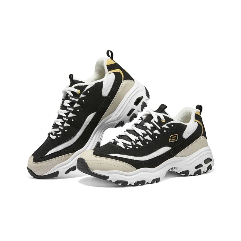 Skechers D'lites Sneakers 'Black Beige White'-3