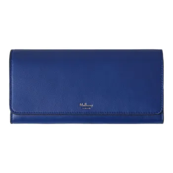 Mulberry Calfskin Wallet Women's Deep Sea Blue