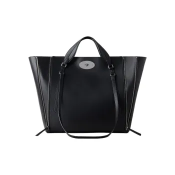 Mulberry Bayswater Calfskin Tote Bag Shopping Bag Shoulder Bag Crossbody Bag Handbag Extra Large Women's Black