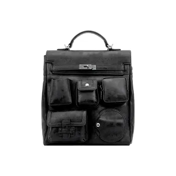 Slazenger PU Backpack Travel Bag Backpack Unisex Black/Brown