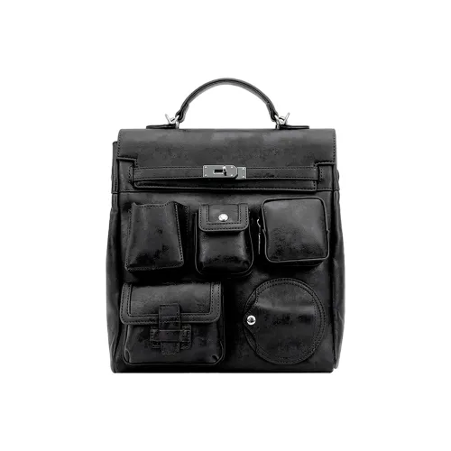 Slazenger PU Backpack Travel Bag Backpack Unisex Black/Brown