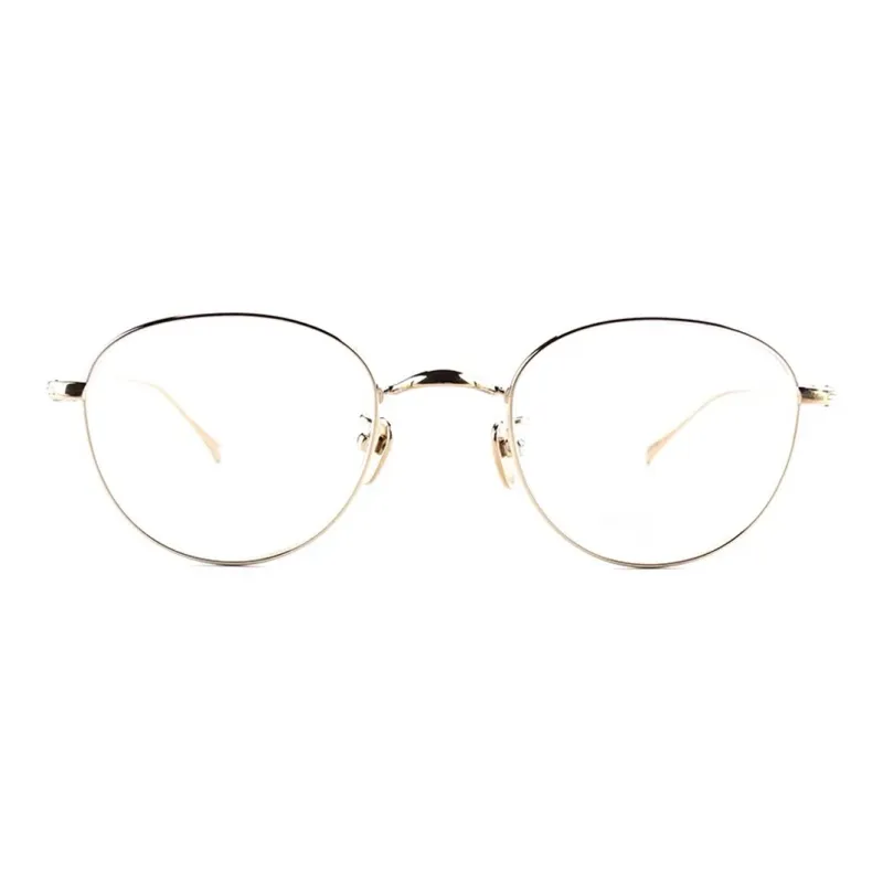 MASUNAGA Titanium Irregular Shape Eyeglass Frames Unisex Gold-0