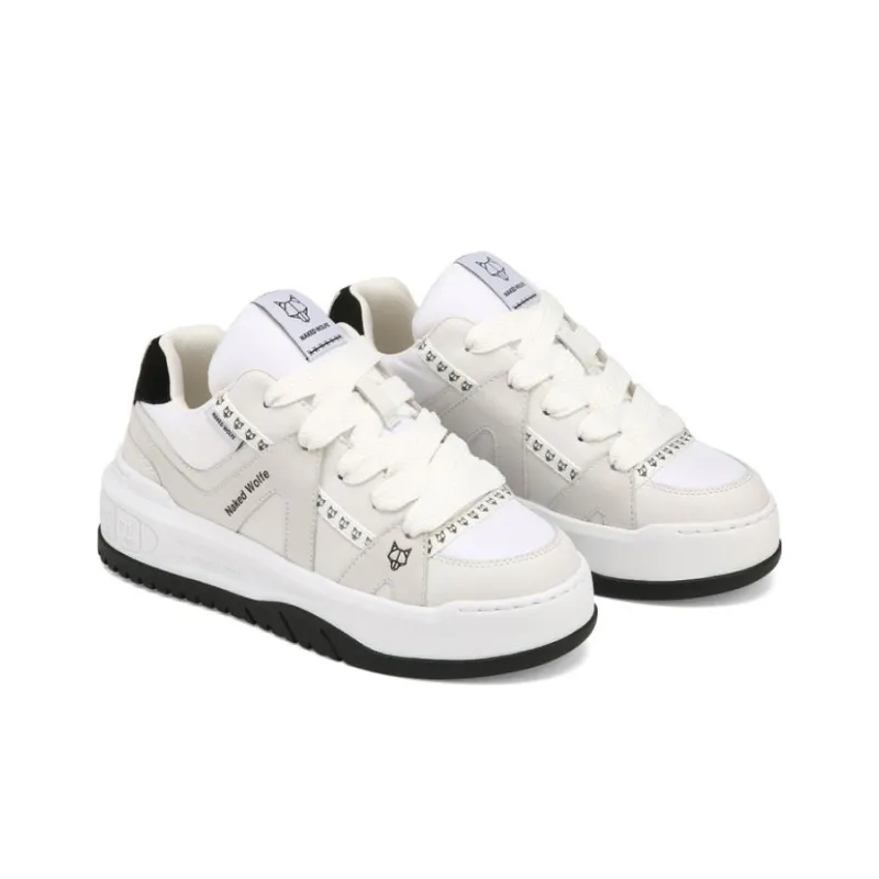 Naked Wolfe Skating Anti Slip Wear Resistant Low Top Skateboard Shoes Women's White-2