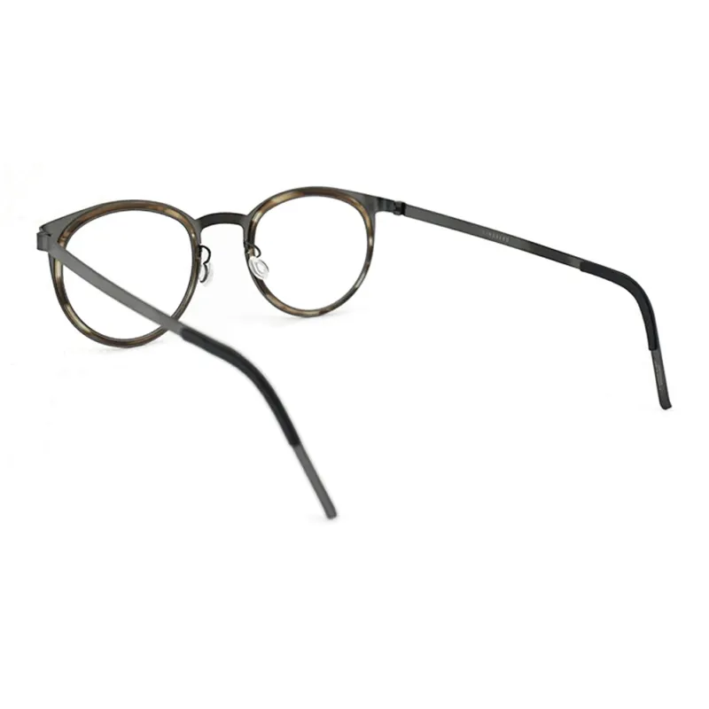 LINDBERG Titanium Round Eyeglass Frames Unisex Black-3
