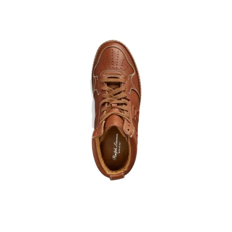 Polo Ralph Lauren Jaemyn High Top Skateboard Shoes Women's Brown-2