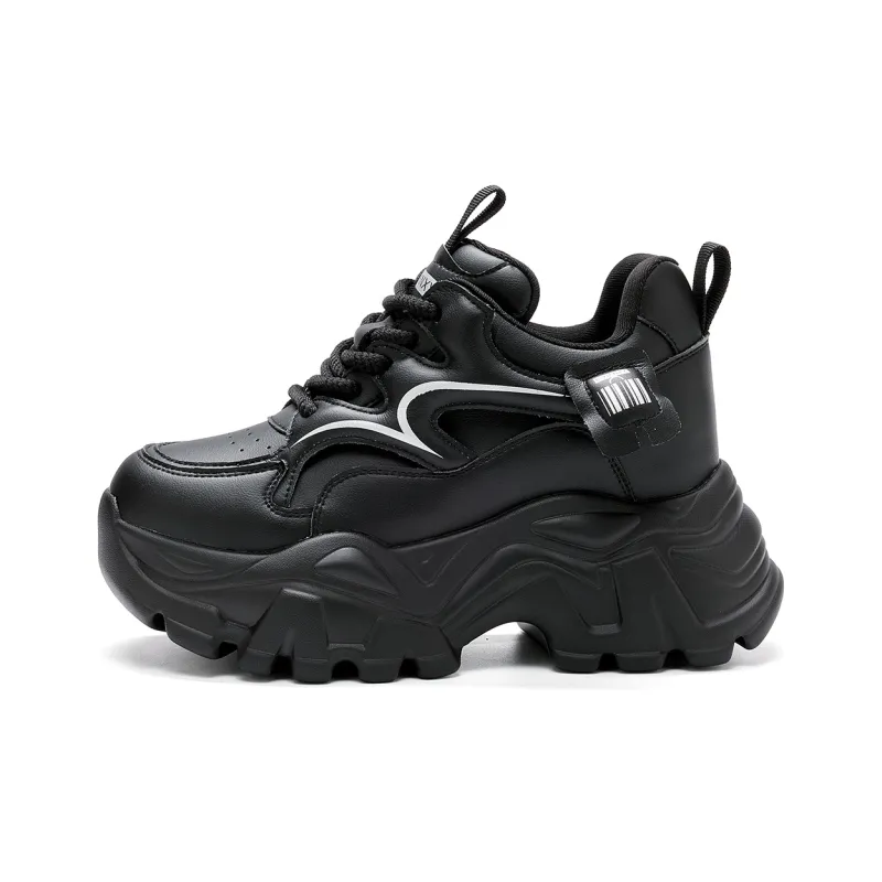 BAIJIHONG Slip Resistant, Abrasion Resistant, Lightweight, Height Increasing Low Top Chunky Sneakers 8cm Women's-16