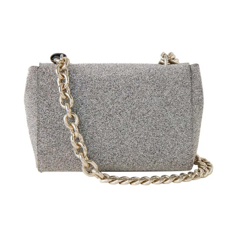 Mulberry Lily Sparkling Crystal And Silky Calfskin Crossbody Bag Shoulder Bag Women's Silver-2