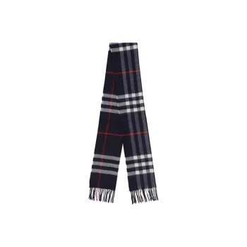 Burberry Check Pattern Fringed Edge Scarf