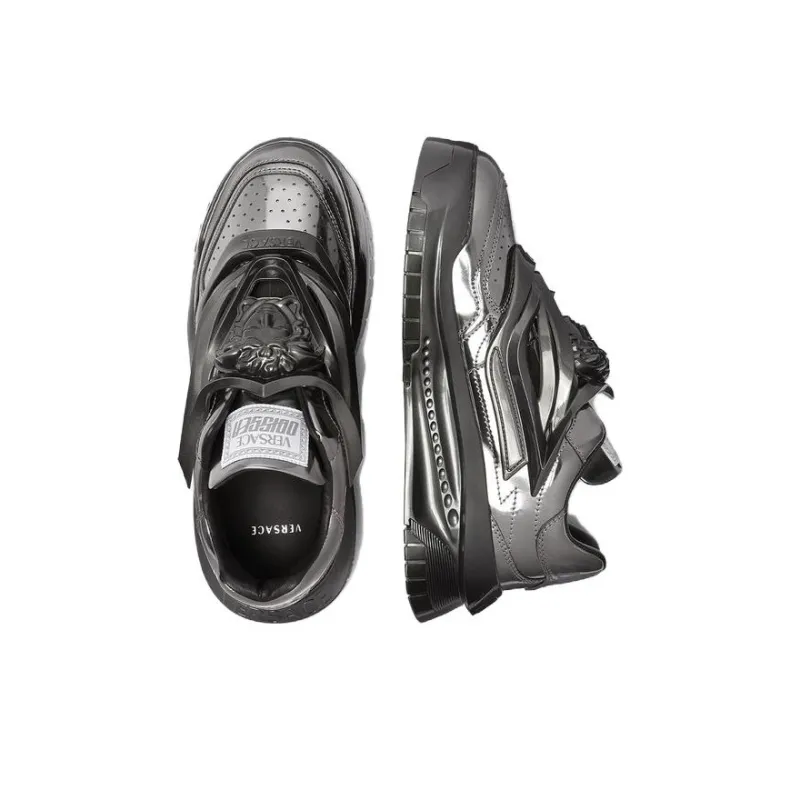 VERSACE Odissea Caged Rubber Medusa Sneaker Metallic Grey-3