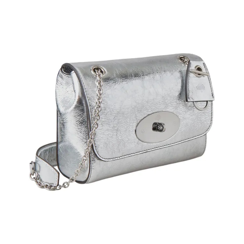 Mulberry Lily Calfskin Handbag Shoulder Bag Women's Silver-1